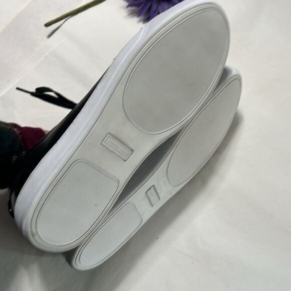 Andrew Marc Mens Black Leather Sneakers Size 10.5 - Picture 8 of 9